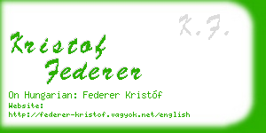kristof federer business card